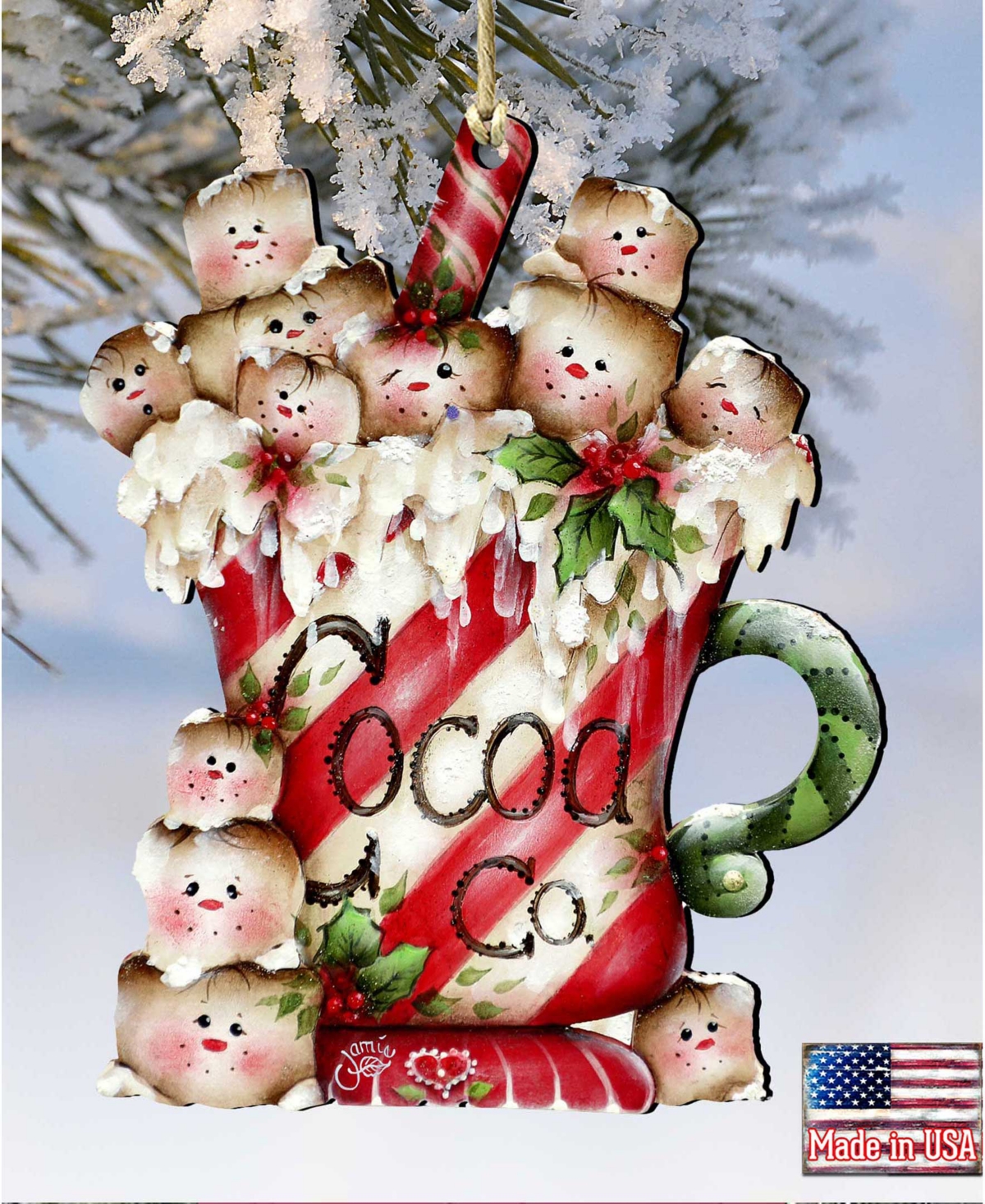 Designocracy Marshmallow Cocoa Co Ornament In Multi