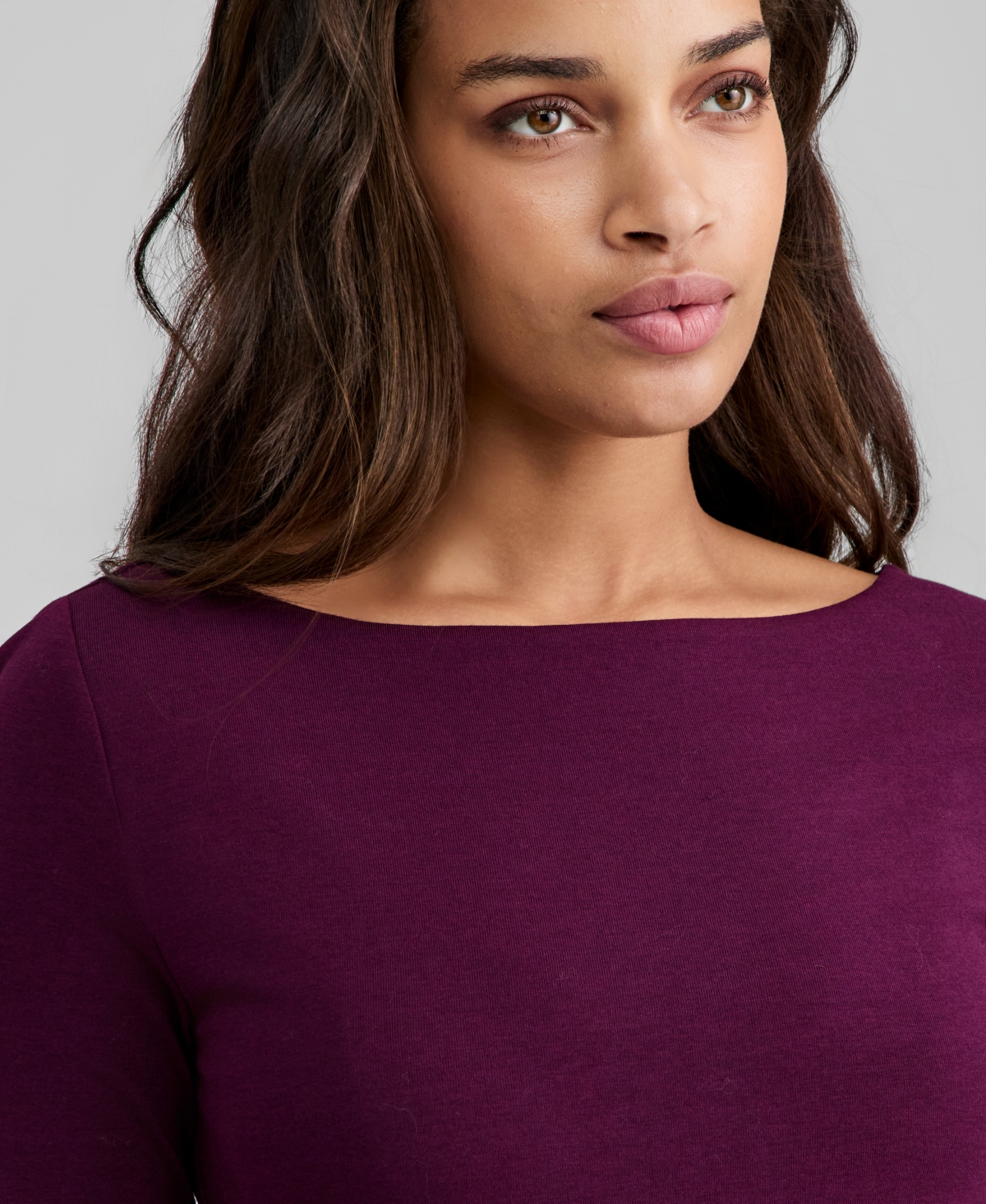 And Now This Women's Boat-neck Long-sleeve Knit Top, Macy's Exclusive In Purple