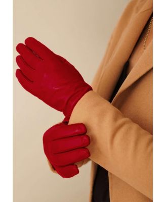 Women`s extra long Premium Leather Touch Gloves "LOLA Long" Cashmere Lining