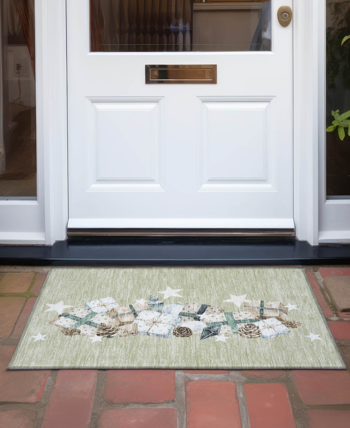 Addison Holiday Washable Indoor/outdoor Acn1825 1'8"x2'6" Area Rug In Green