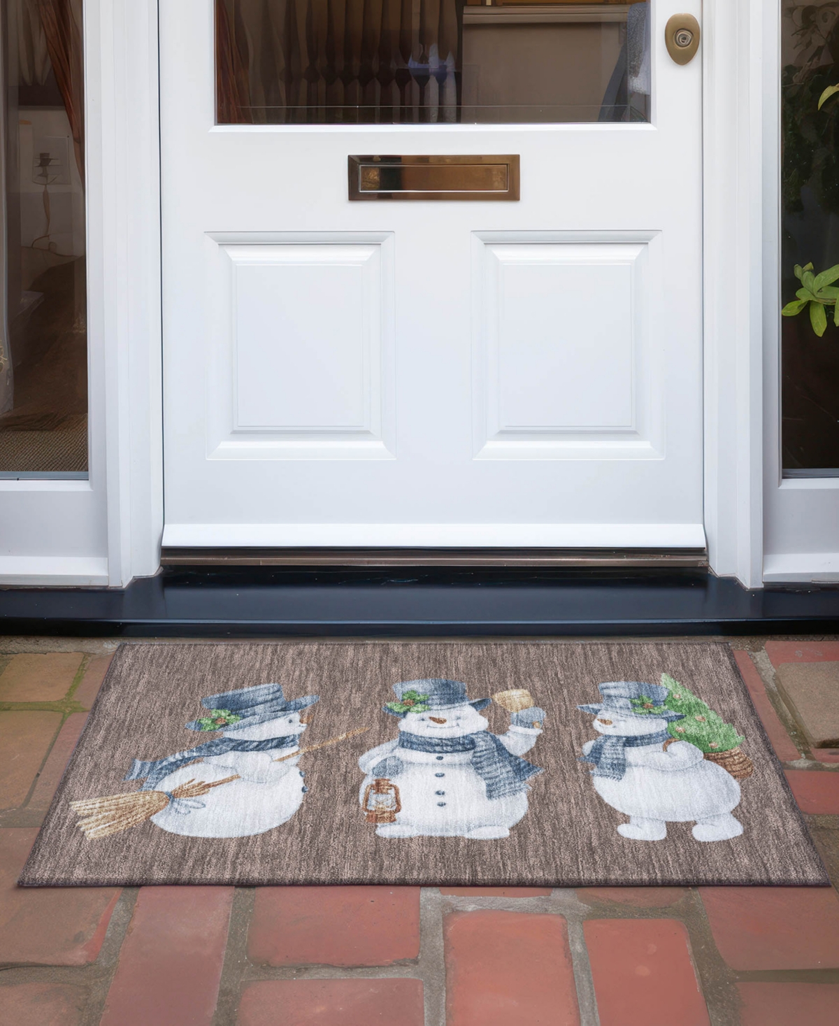 Addison Holiday Washable Indoor/outdoor Acn1826 1'8"x2'6" Area Rug In Brown