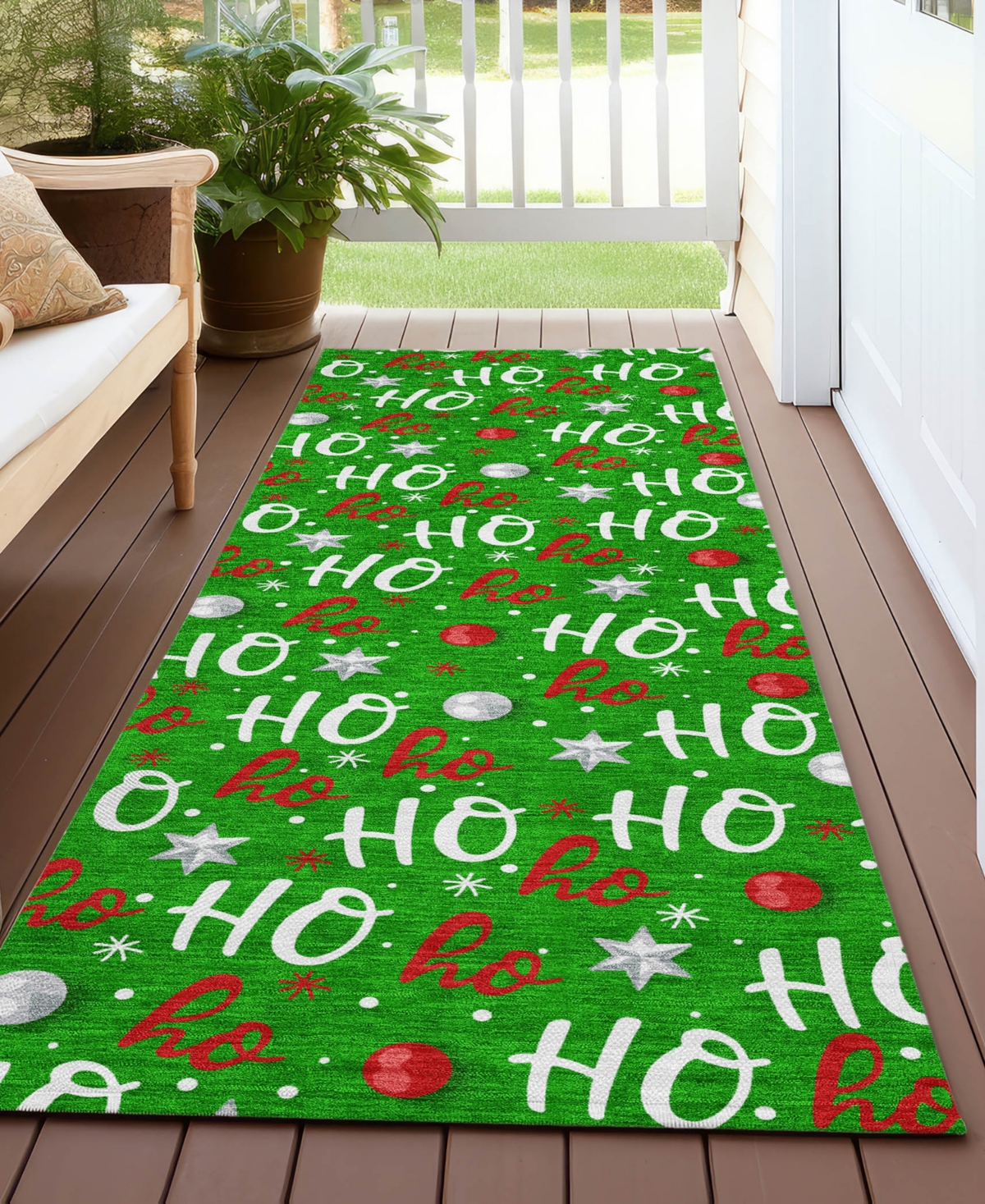 Addison Holiday Washable Indoor/outdoor Acn1810 2'3"x7'6" Runner Area Rug In Green