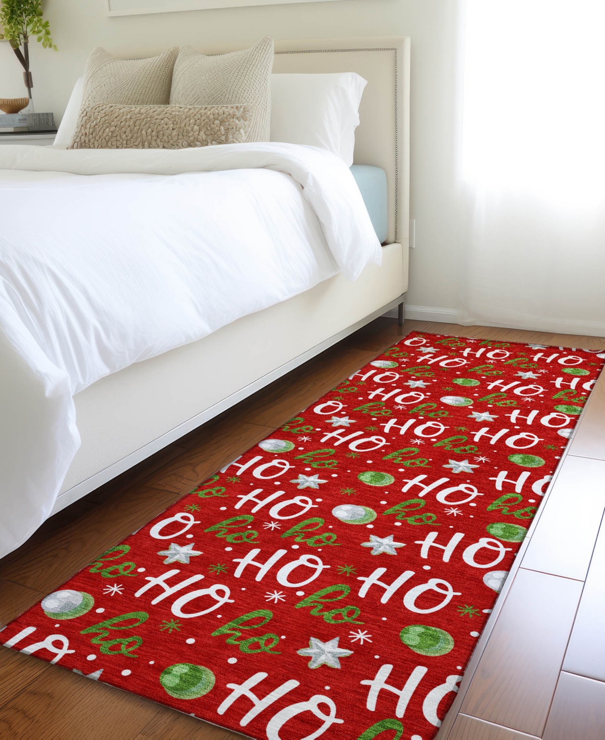 Addison Holiday Washable Indoor/outdoor Acn1810 2'3"x7'6" Runner Area Rug In Red