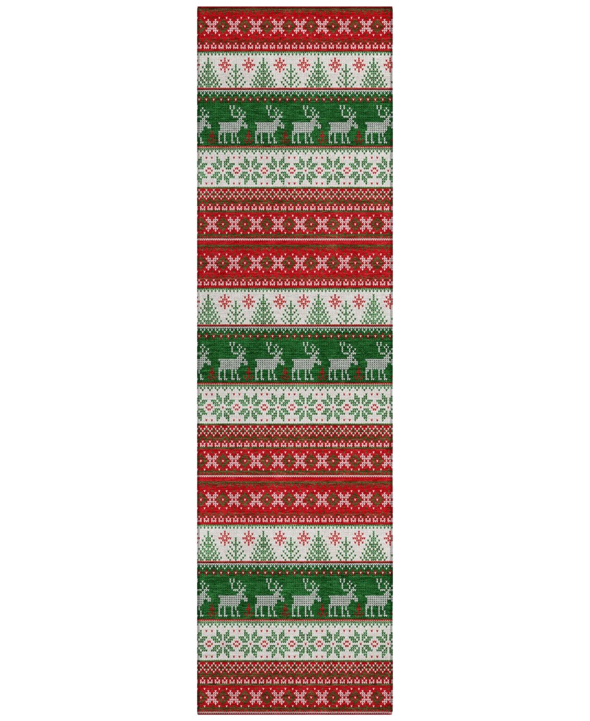 Addison Holiday Washable Indoor/outdoor Acn1818 2'3"x7'6" Runner Area Rug In Red