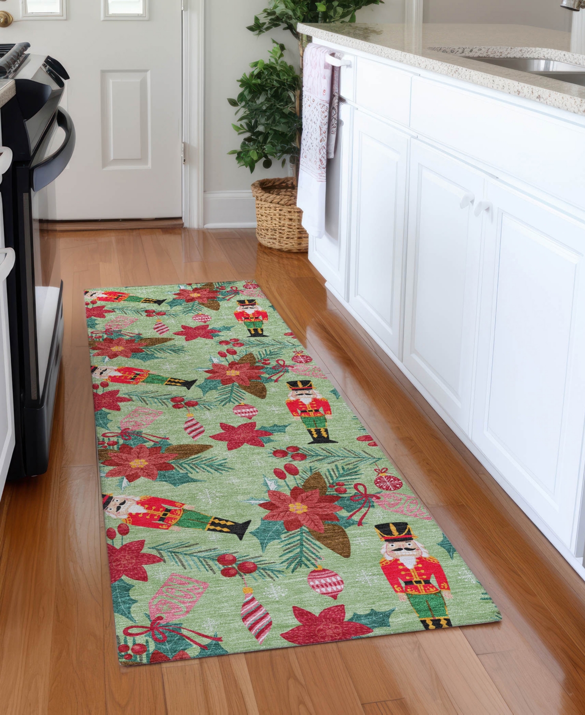 Addison Holiday Washable Indoor/outdoor Acn1822 2'3"x7'6" Runner Area Rug In Green