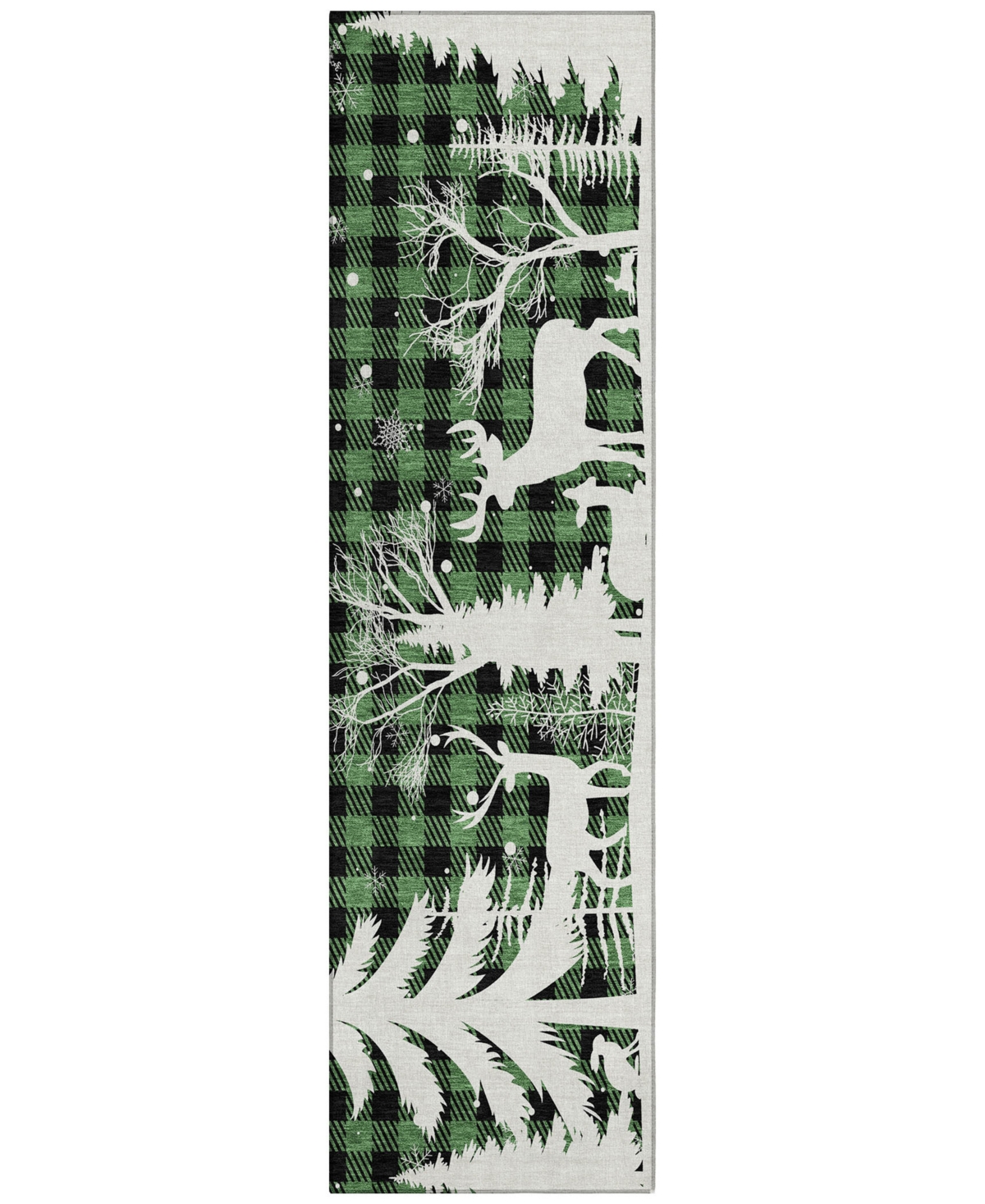 Addison Holiday Washable Indoor/outdoor Acn1824 2'3"x7'6" Runner Area Rug In Green