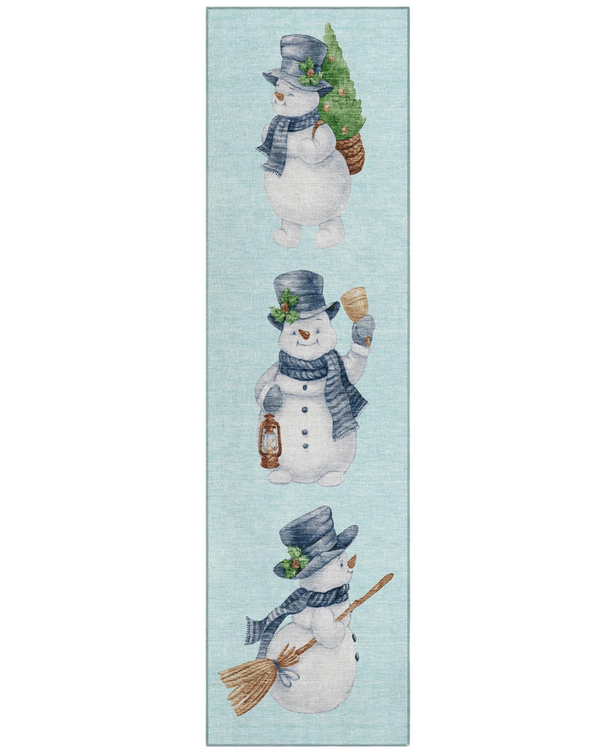 Addison Holiday Washable Indoor/outdoor Acn1826 2'3"x7'6" Runner Area Rug In Blue