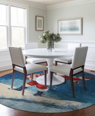 Holiday Washable Indoor/Outdoor ACN1807 8'x8' Round Area Rug