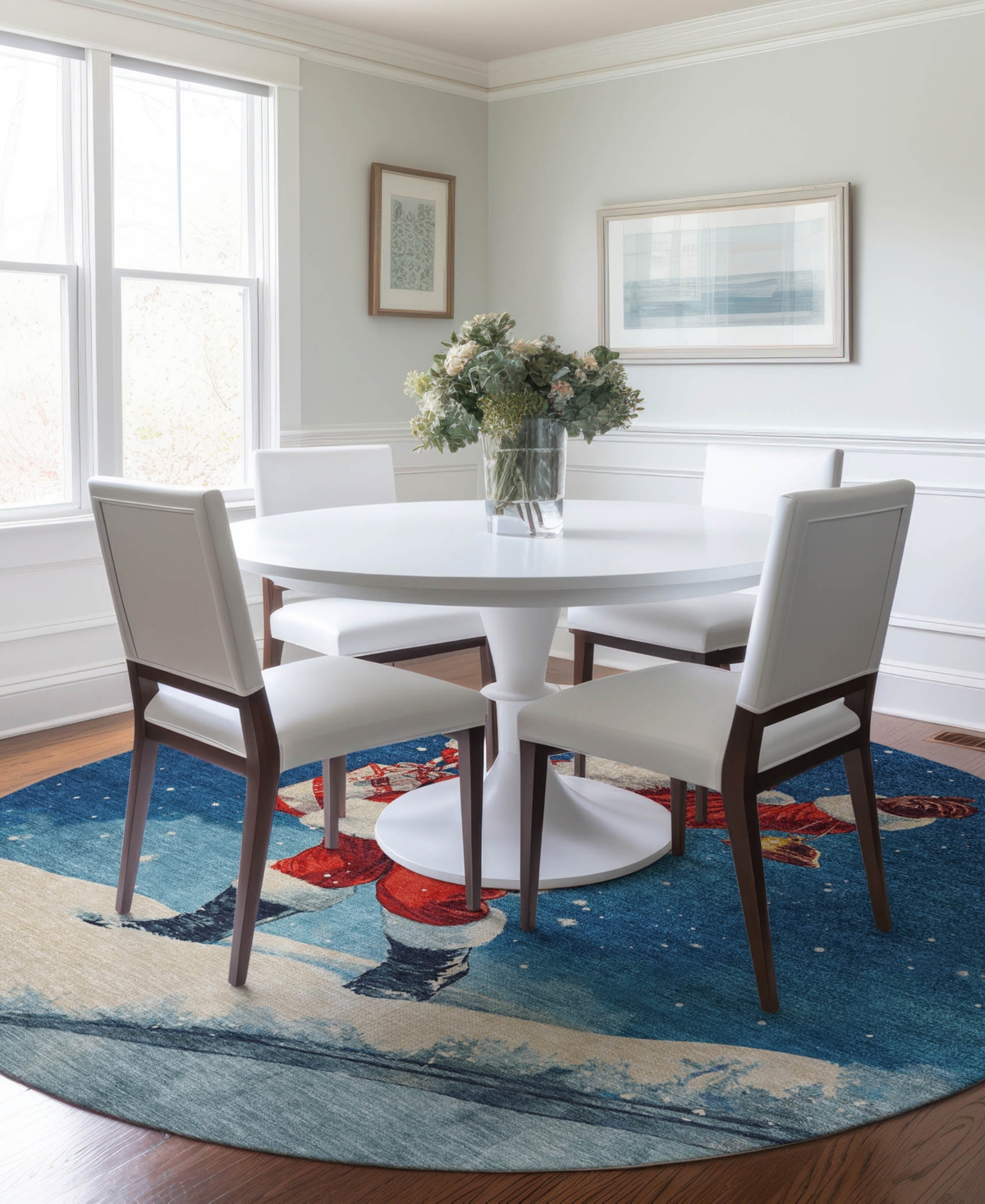 Addison Holiday Washable Indoor/Outdoor ACN1807 8'x8' Round Area Rug