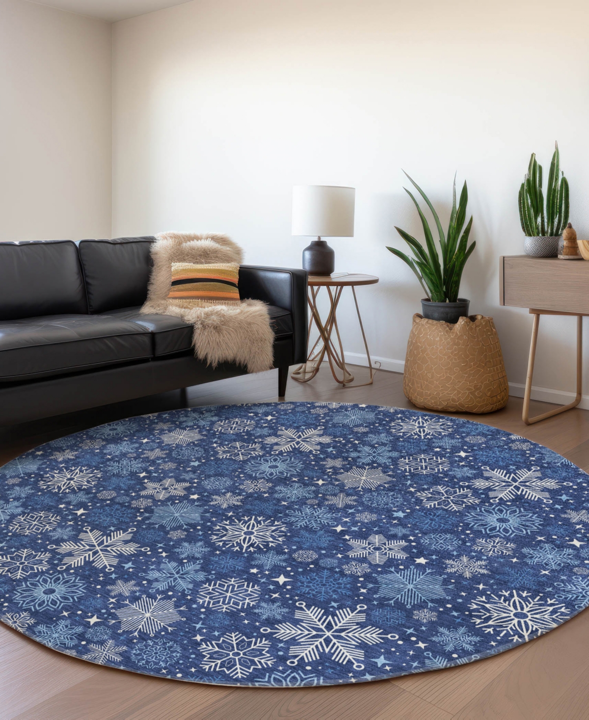 Addison Holiday Washable Indoor/Outdoor ACN1823 8'x8' Round Area Rug