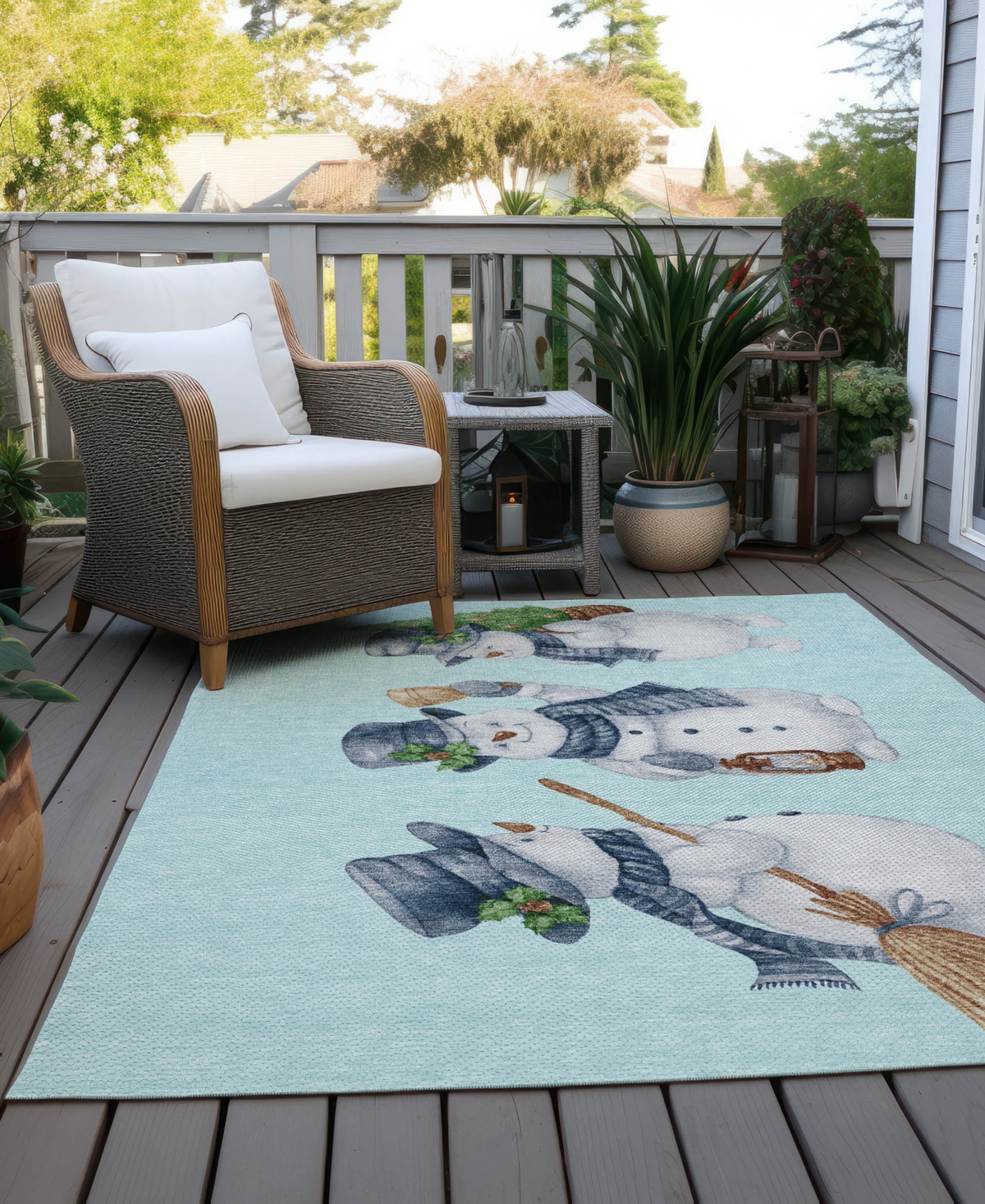 Addison Holiday Washable Indoor/outdoor Acn1826 8'x10' Area Rug In Blue