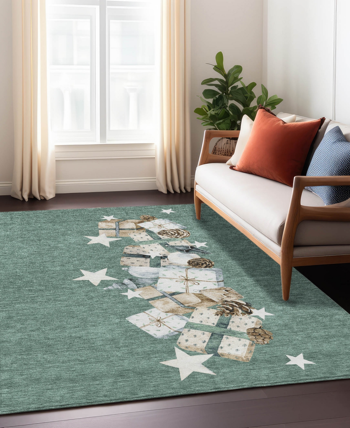 Addison Holiday Washable Indoor/outdoor Acn1825 9'x12' Area Rug In Blue