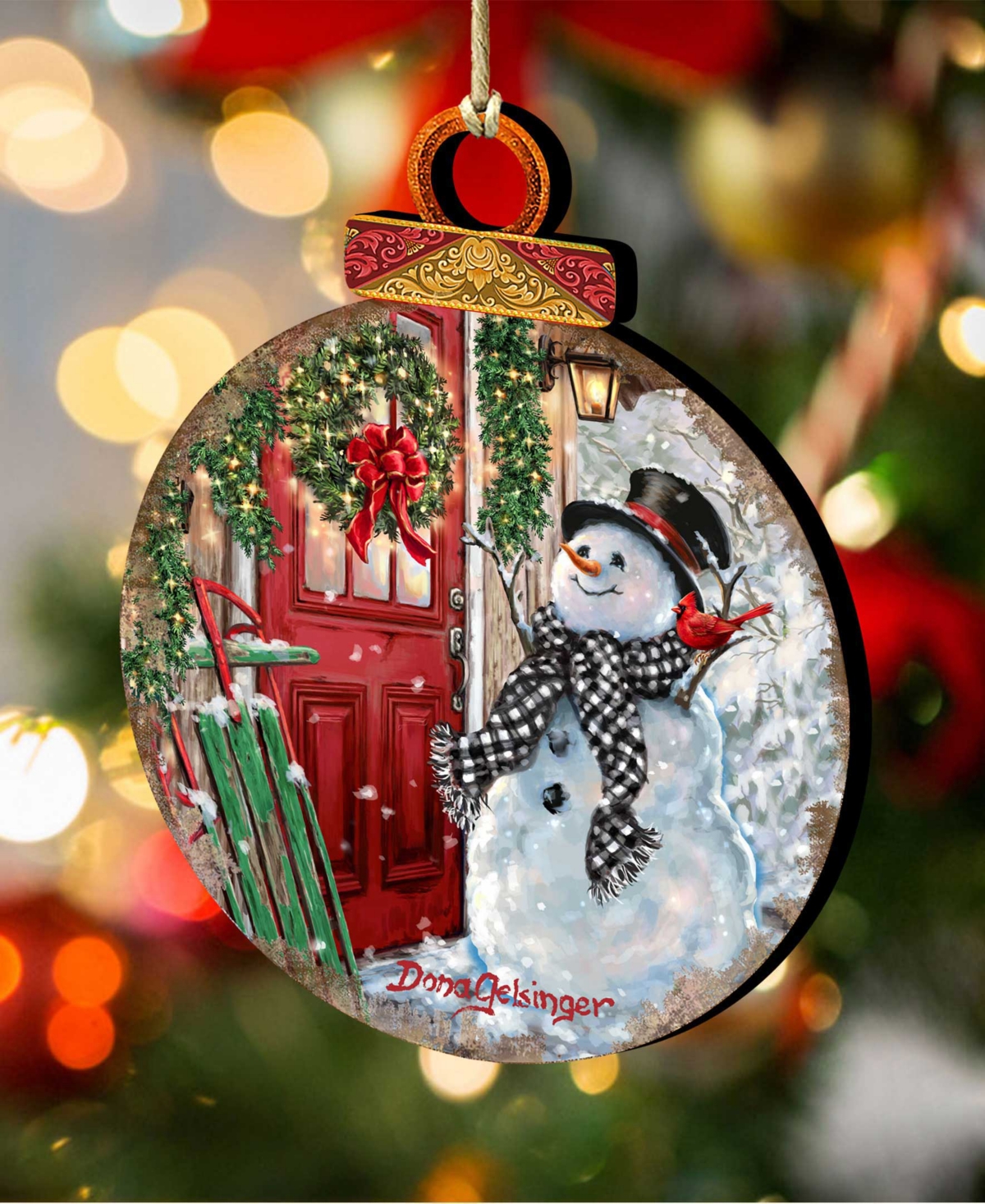 Designocracy Winter Arrival Snowman Holiday Ornament In Multi