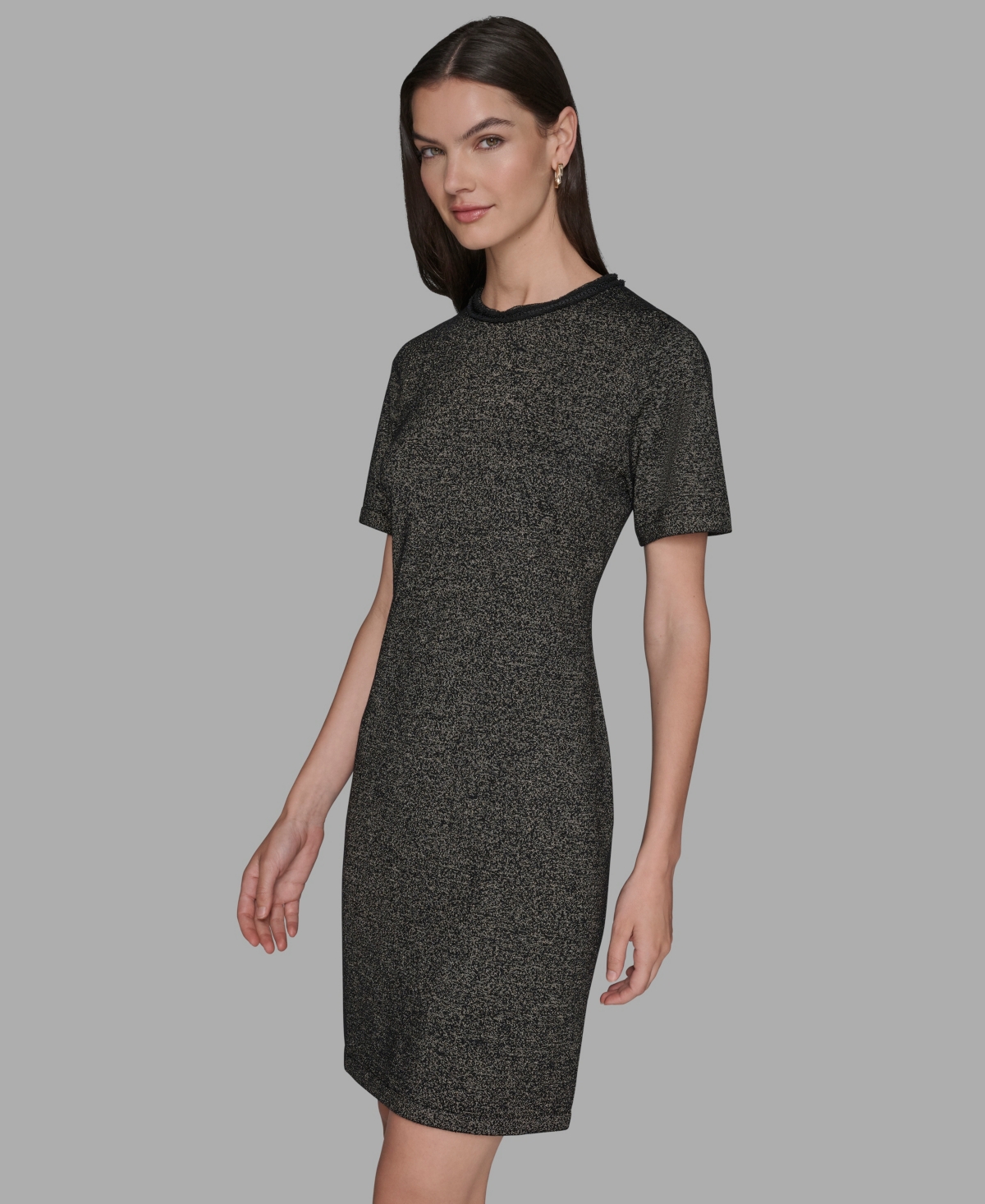 Karl Lagerfeld Women's Embellished Crew Neck Sweater Dress In Multi