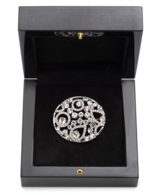 Crystal Silver-Tone Cluster Boxed Pin