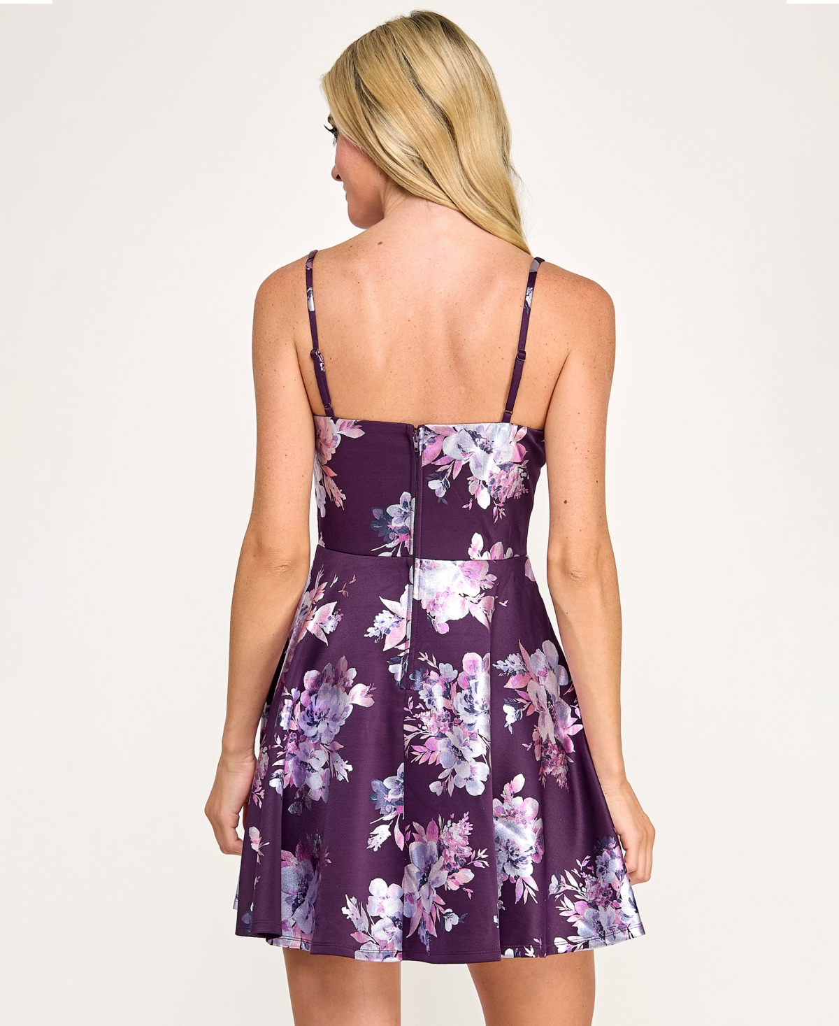 City Studios Juniors' Printed Corset Skater Fit & Flare Dress