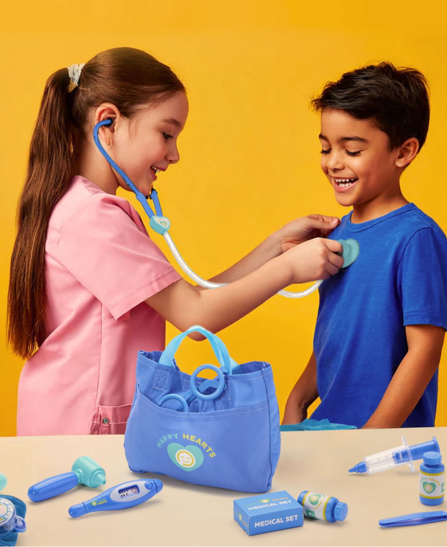 Детский игровой набор Geoffrey's Toy Box Happy Hearts Doctor Portable 15-Piece Playset, Ages 3+, Created for Macy's — фото 2