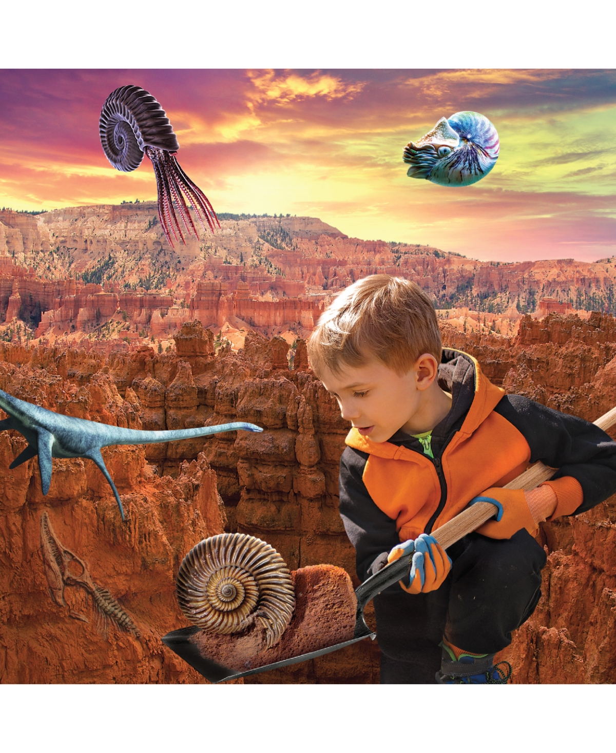 Discovery #Mindblown Toy Fossil Excavation Kit, 15 Pieces