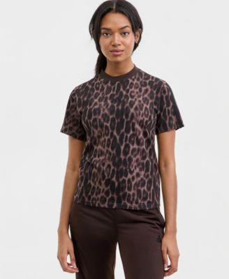 Women's The Seasonal Essentials Leopard Print Crewneck T-Shirt