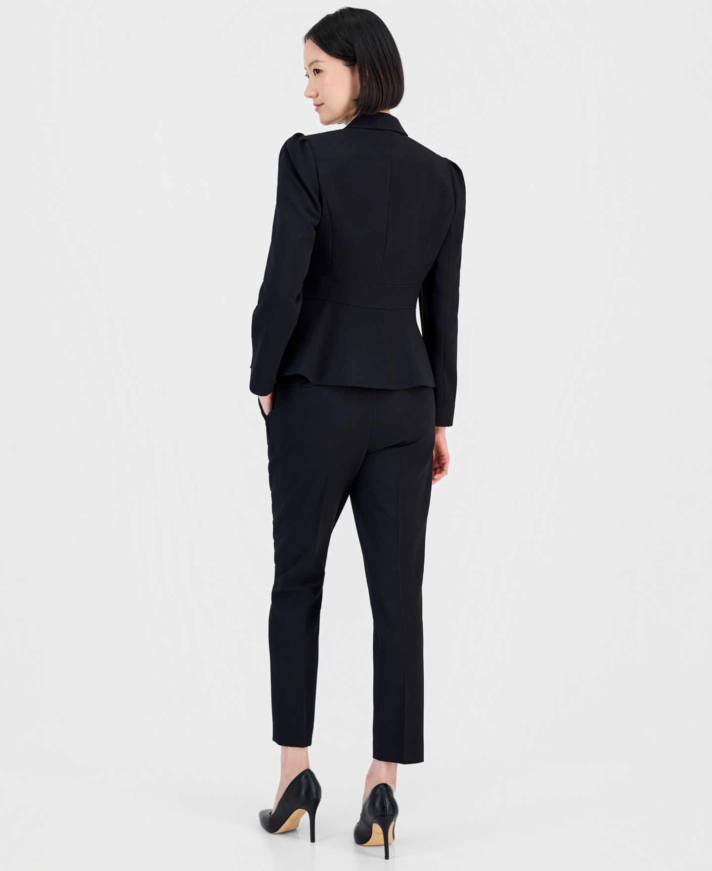 Женские брюки Tahari ASL Belted Wrap Pant Suit Set, цвет: Чёрный — фото 2