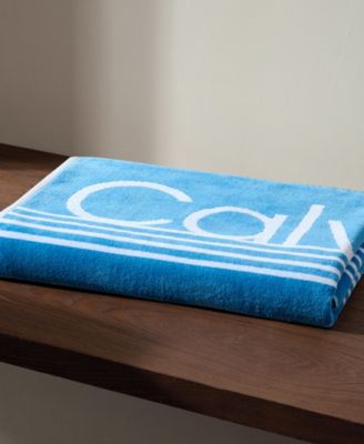 Pinstripe Logo Cotton 2-Pc. Beach Towel Set, 70" x 40"