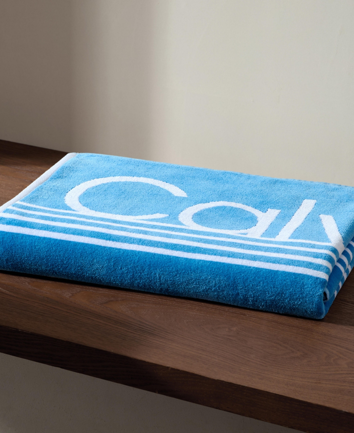 Calvin Klein Pinstripe Logo Cotton 2-Pc. Beach Towel Set, 70" x 40"