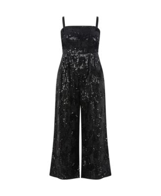 Plus Size Glimmer Sequin Strapless Jumpsuit