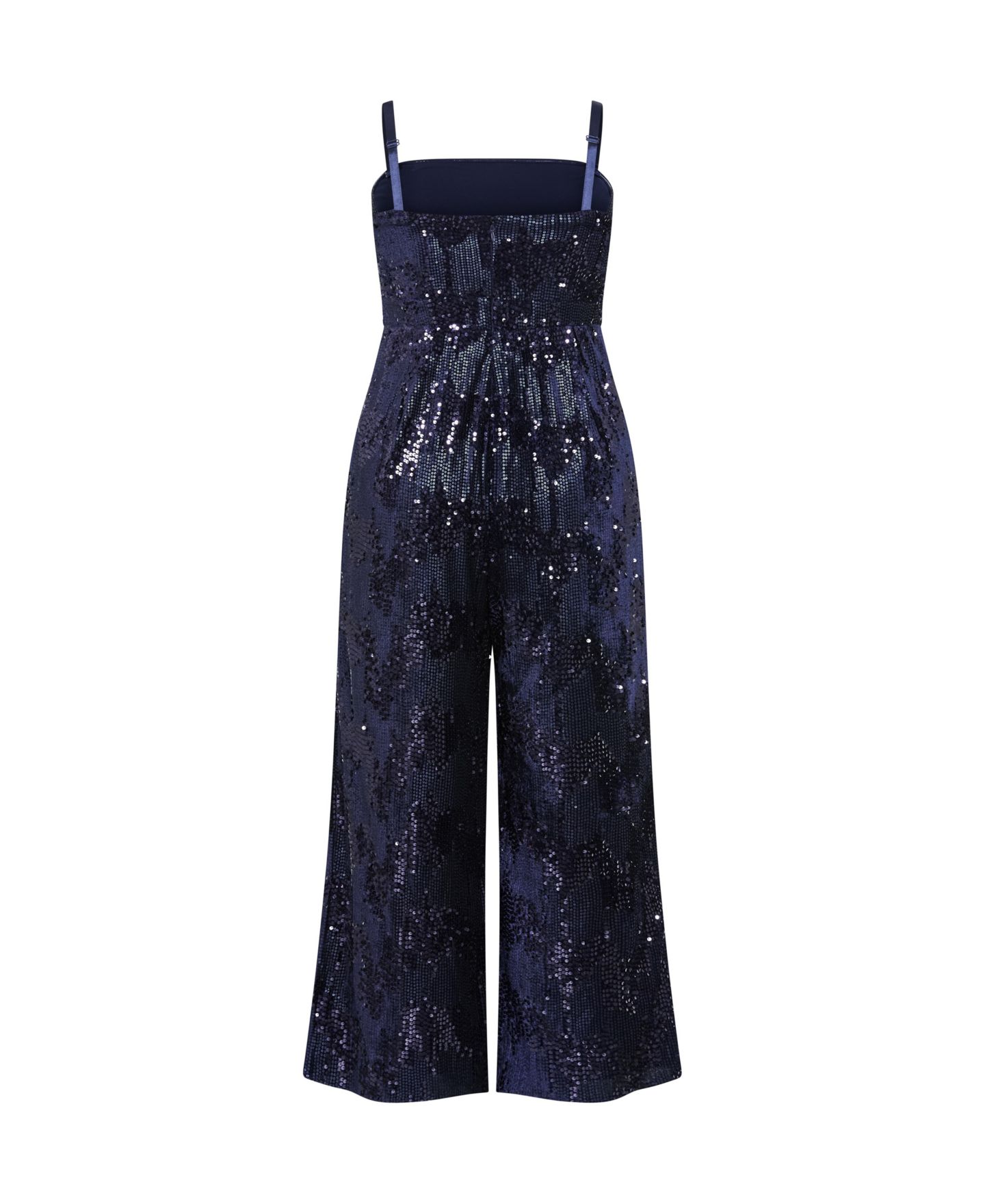 Женский комбинезон CITY CHIC Plus Size Glimmer Sequin Strapless Jumpsuit, цвет: Тёмно-синий — фото 4