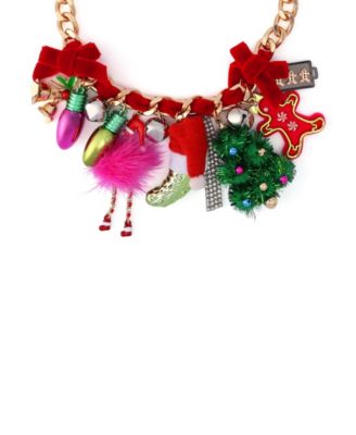 Faux Stone Santa Baby Statement Bib Necklace