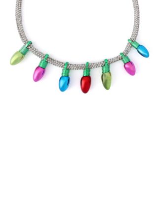 Faux Stone Santa Baby Christmas Lights Bib Necklace