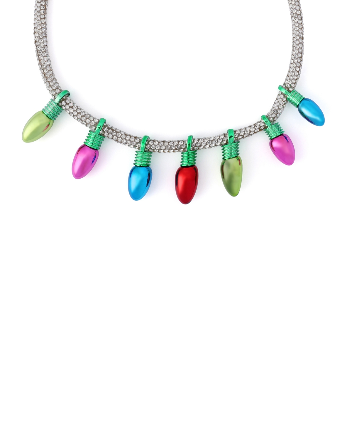 Betsey Johnson Faux Stone Santa Baby Christmas Lights Bib Necklace
