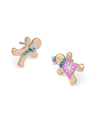 Faux Stone Santa Baby Gingerbread Stud Earrings