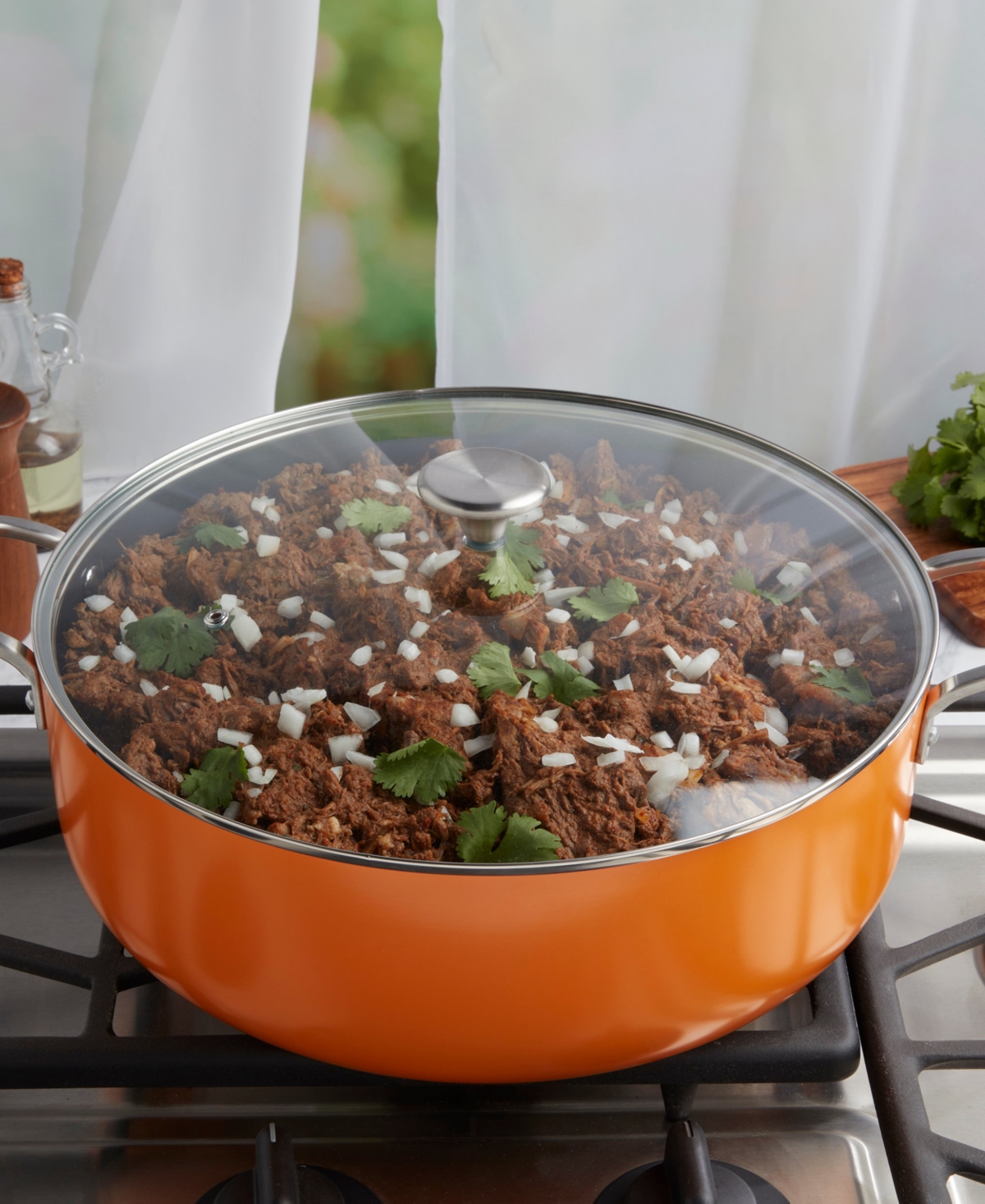 Infuse Latin Caldero Nonstick Aluminum 10.5-quart Saute Pan In Orange