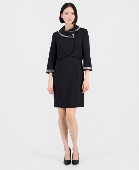 Женские платья Tahari ASL Beaded Dress Suit Set, цвет: Чёрный