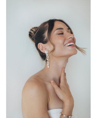 Promise Crystal Drop Long Earrings