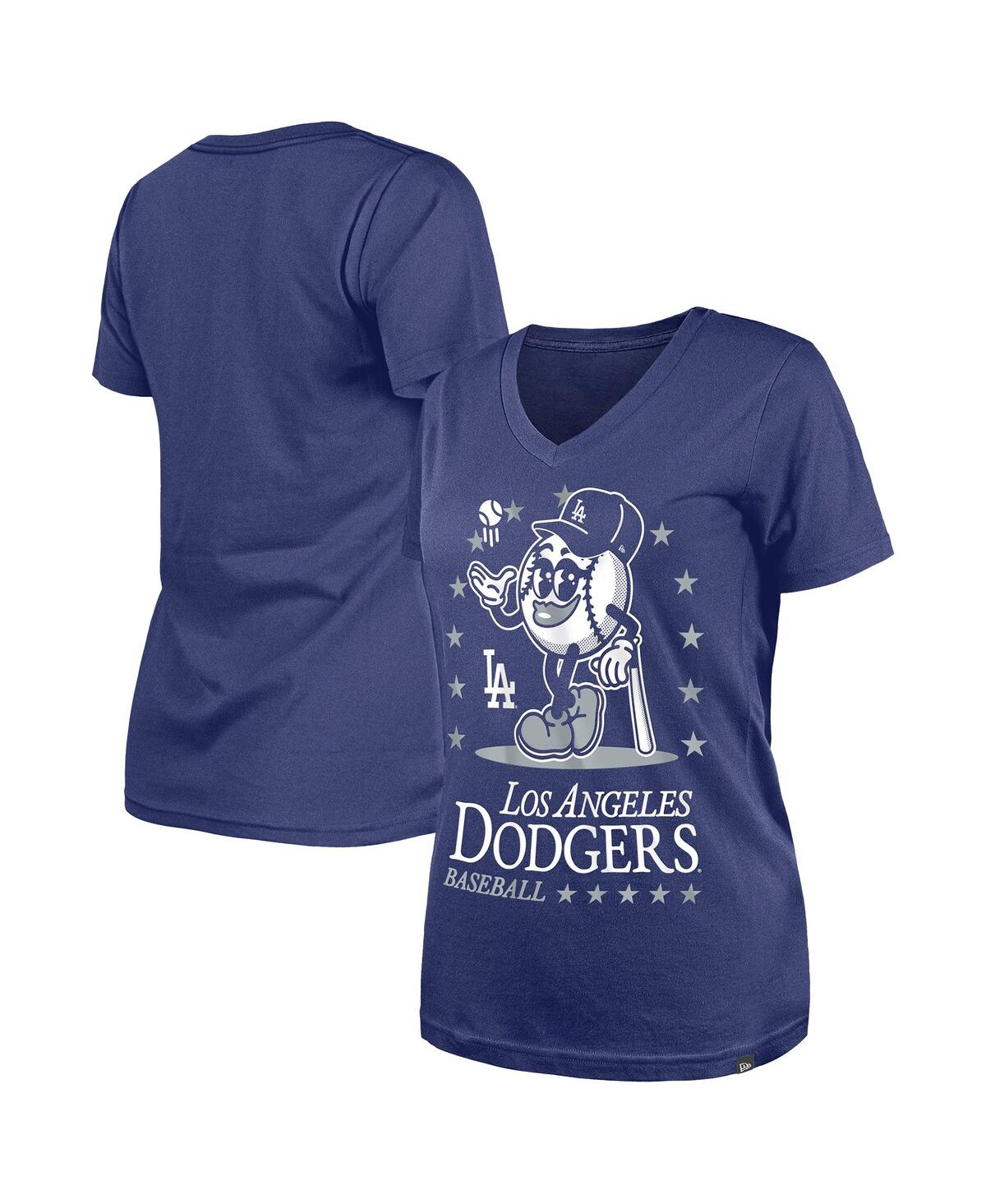New Era Women's Royal Los Angeles Dodgers Little Miss 2 V-Neck T-Shirt