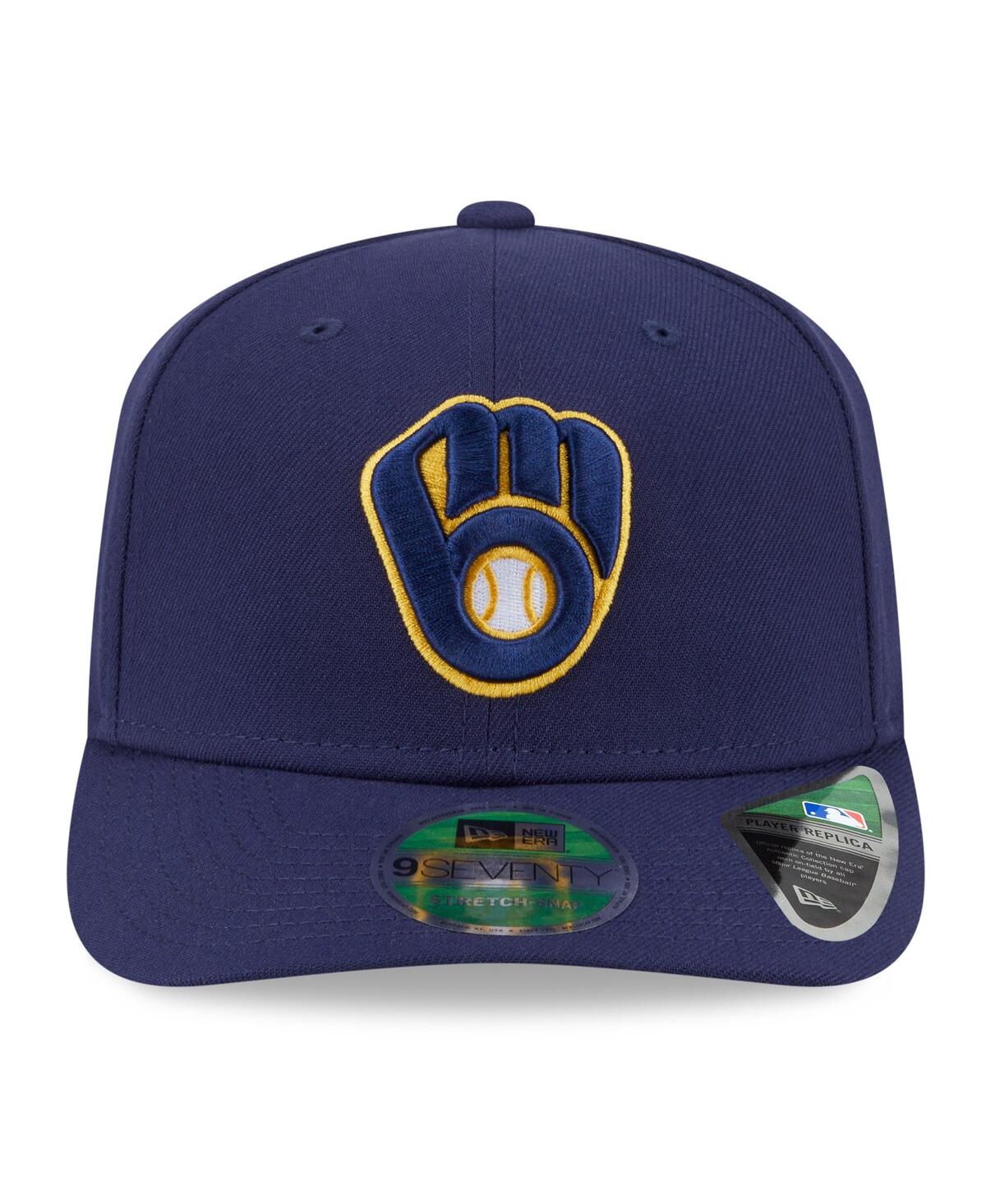 New Era Men's Navy Milwaukee Brewers 2025 Mlb Postseason Side Patch 9seventy Adjustable Hat In Brown