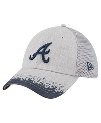 New Era - Men's Gray Atlanta Braves Visor Paint Splatter 39THIRTY Flex Hat