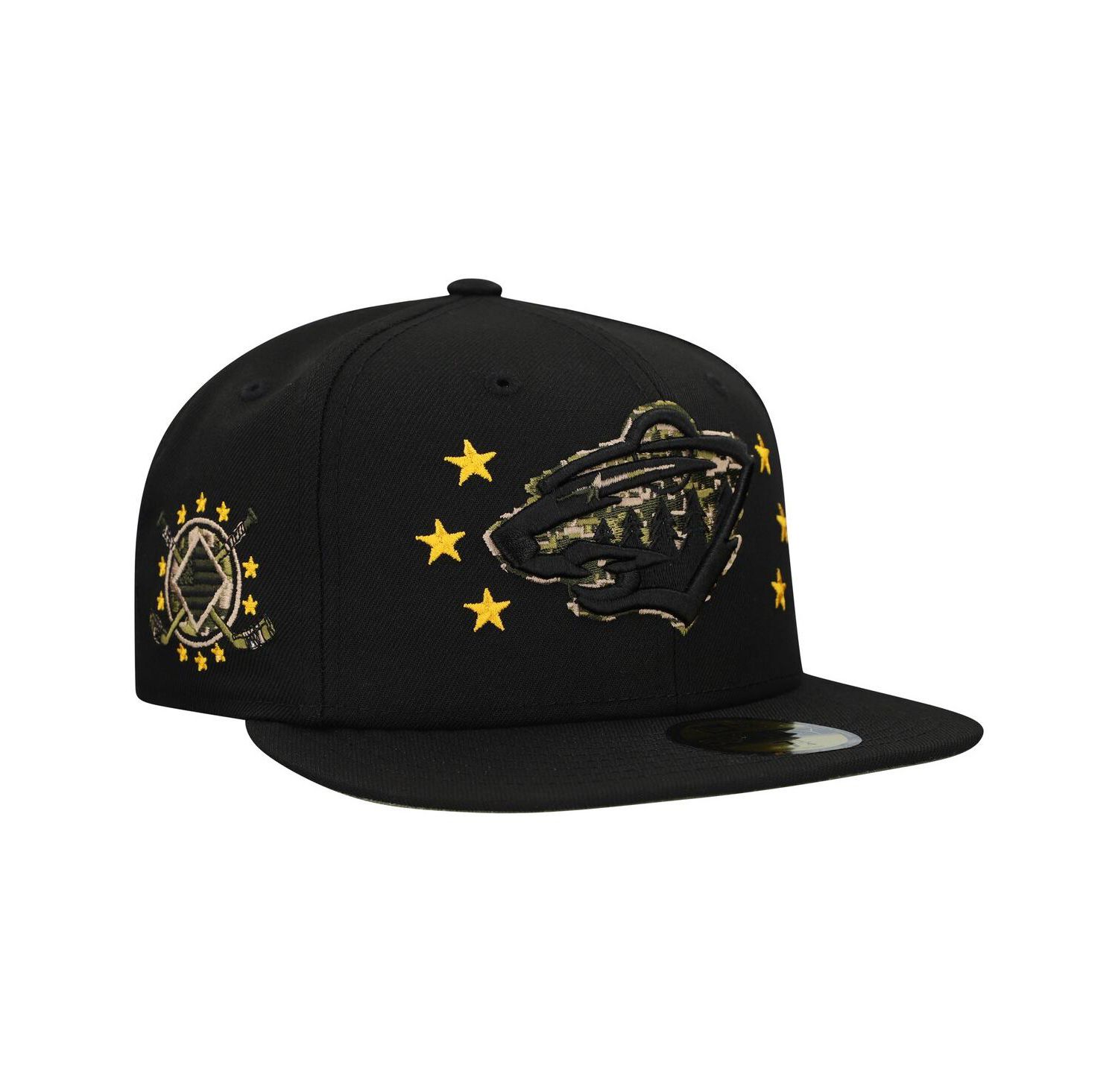 Men's Black Minnesota Wild Military Appreciation Digital Camo Stars 59FIFTY Fitted Hat