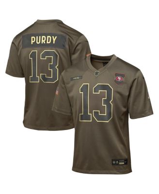 Nike - Big Boys and Girls Brock Purdy Olive San Francisco 49ers 2025 Salute to Service Game Jersey
