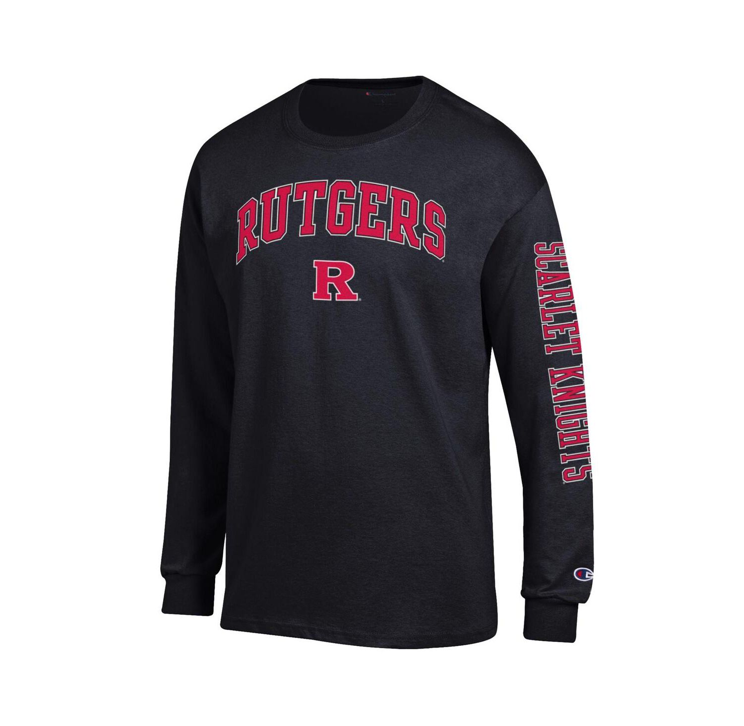 Men's Black Rutgers Scarlet Knights Arch Over Logo 2-Hit Long Sleeve T-Shirt