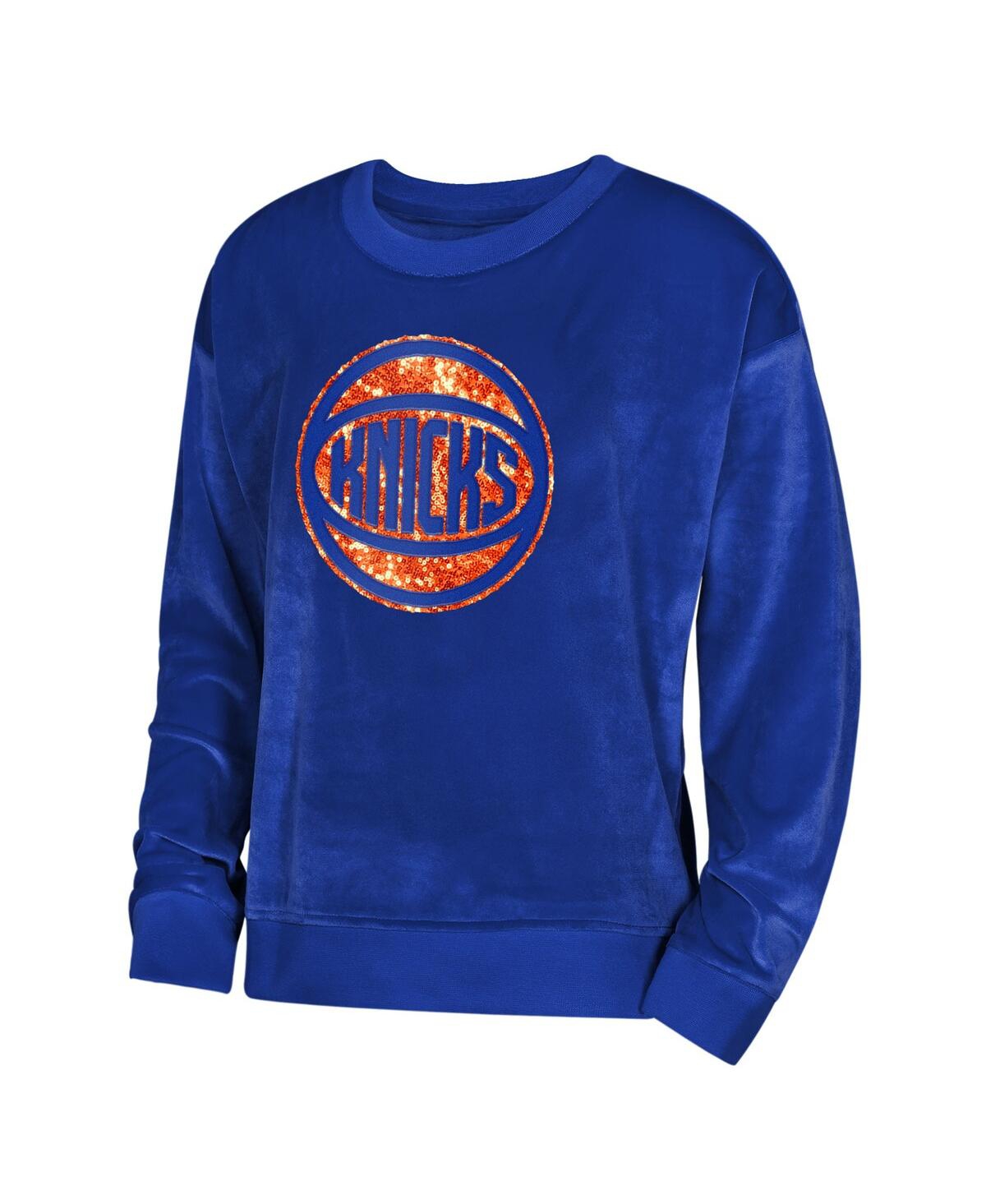 Outerstuff Big Boys And Girls Blue New York Knicks Step Back Sweatshirt In Blue