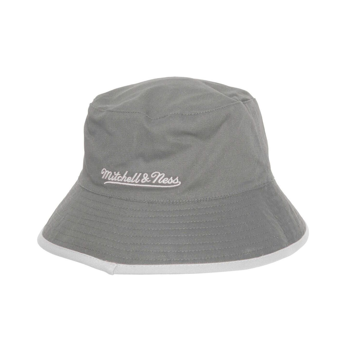 Мужская панама Mitchell & Ness Gray/Black San Antonio Spurs Flip It Reversible Bucket Hat — фото 3