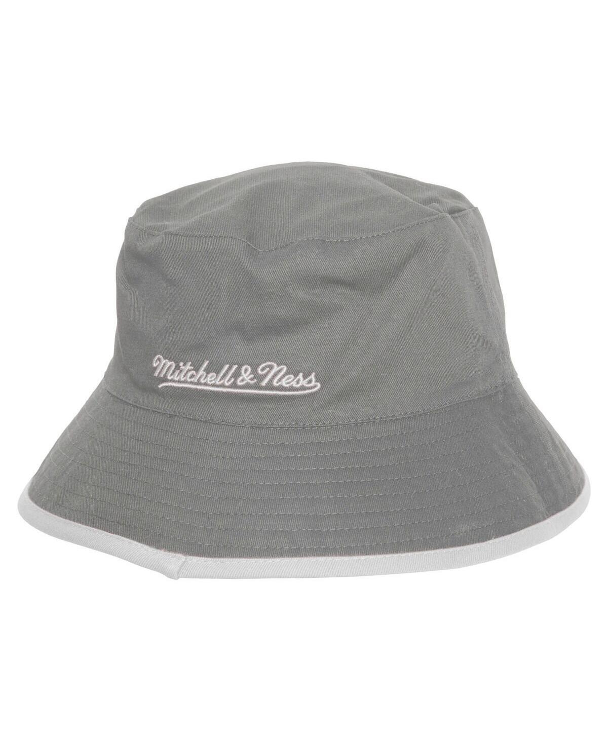 Mitchell & Ness Men's Gray/black San Antonio Spurs Flip It Reversible Bucket Hat In Gray