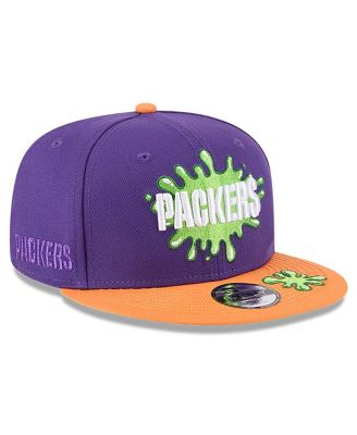 New Era - Big Boys and Girls Purple/Orange Green Bay Packers Nickelodeon Slime 9FIFTY Snapback Hat