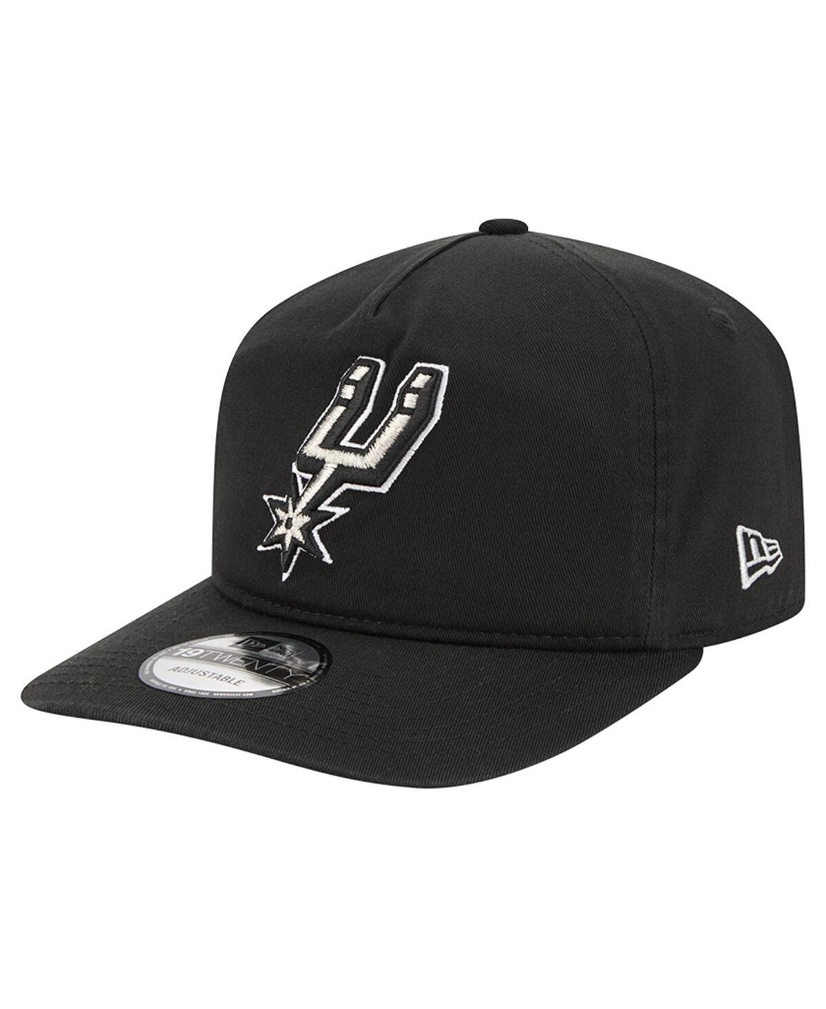 New Era Men's Black San Antonio Spurs Cotton 19twenty Adjustable Hat In Black