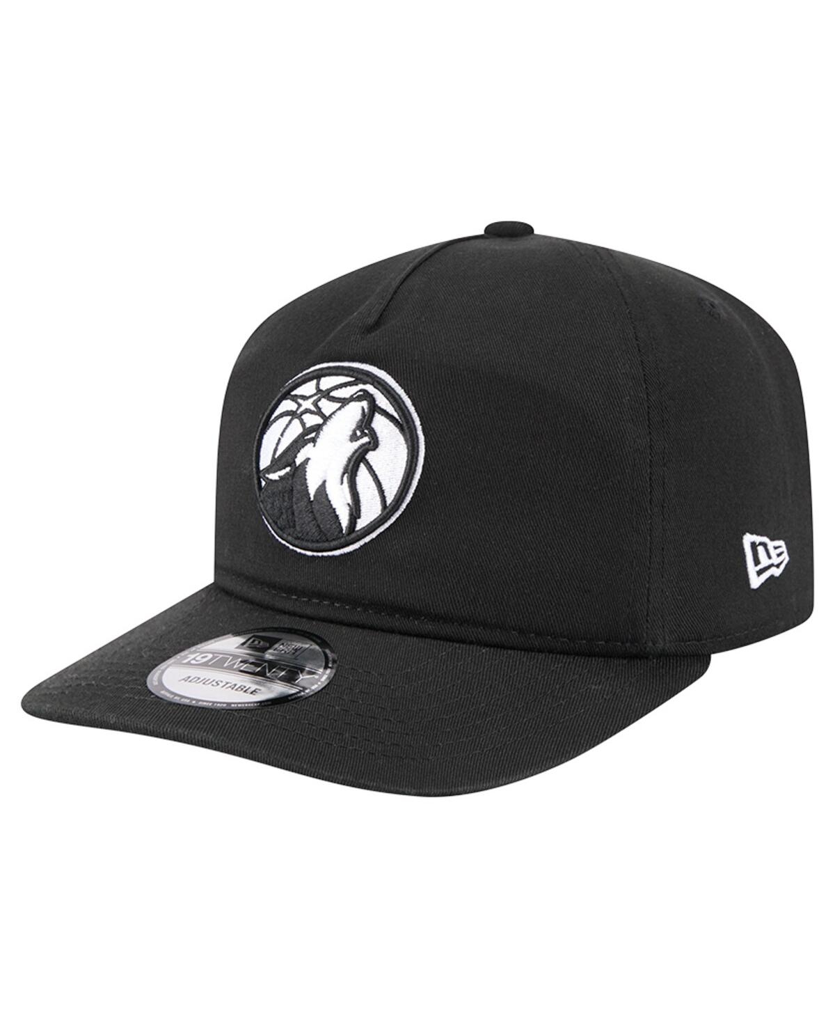 New Era Men's Black Minnesota Timberwolves 19twenty Adjustable Hat In Brown
