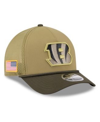 New Era - Big Boys and Girls Green/Dark Green Cincinnati Bengals 2025 Salute to Service 9FORTY A-Frame Adjustable Hat