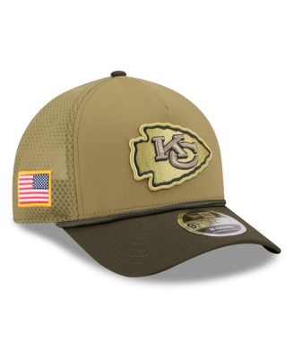 New Era - Big Boys and Girls Green/Dark Green Kansas City Chiefs 2025 Salute to Service 9FORTY A-Frame Adjustable Hat