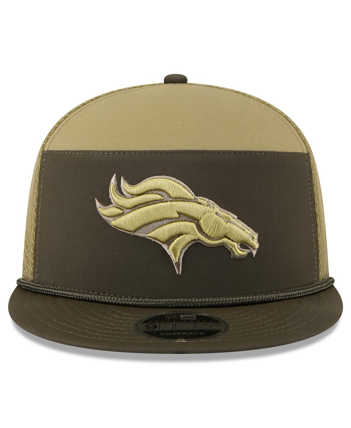 New Era Men's Dark Green Denver Broncos 2025 Salute To Service Split Panel 9fifty Snapback Hat In Green